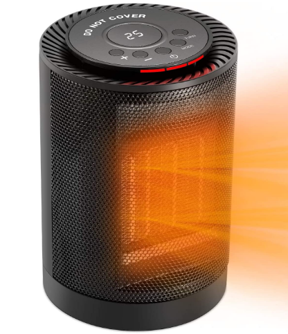 Mobile Fan Heater 1200 W / 600 W, 2 Modes 3 Levels Warm &amp; Natural with LED Display &amp; Thermostat