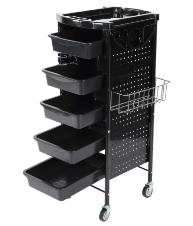 6-Tier Built-In Compact Storage Rack Trolley Cart with Wheels – Ideal for Hair Salons, Beauty Parlors, and Organizing Tools and Supplies
