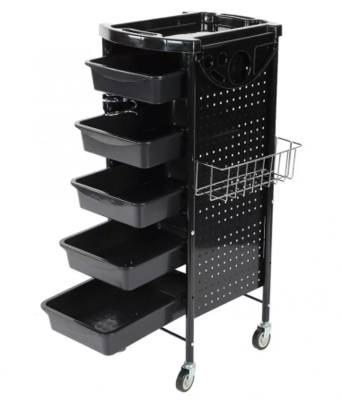 Built-in compact size 6 Tiers Storage Rack Trolley Cart With Wheels For Hair Salon