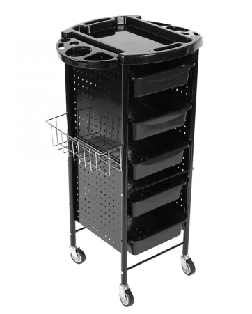 6-Tier Built-In Compact Storage Rack Trolley Cart with Wheels – Ideal for Hair Salons, Beauty Parlors, and Organizing Tools and Supplies