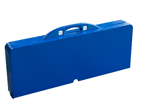 Portable 4 Seater Aluminum Table with Foldable Seats, Blue