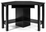 Corner Desk Office Table with Keyboard Drawer, Color: Black