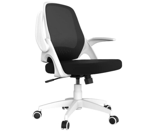 Ergonomic Office Chair with Flip-Up Armrests – Compact Task Chair with 120° Locking, 360° Rotation, and Adjustable Lift Seat for Home or Office Use