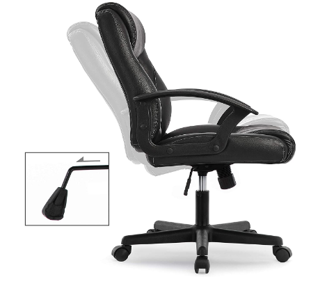Ergonomic Executive Faux Leather Office Chair – Adjustable Seat Height, 360° Swivel Computer Desk Chair for Comfort and Support