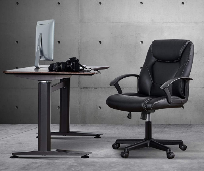 Ergonomic Executive Faux Leather Office Chair – Adjustable Seat Height, 360° Swivel Computer Desk Chair for Comfort and Support
