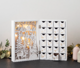 Winter Scene Wooden Advent Calendar with Illumination of Warm White LEDs