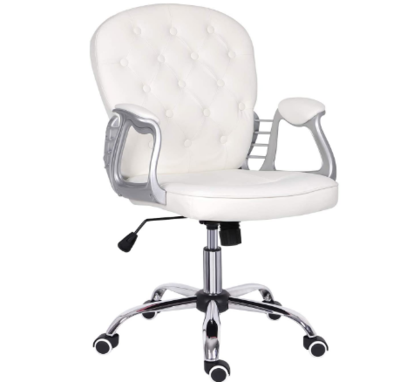 Home Office White Desk Leather Executive Chair