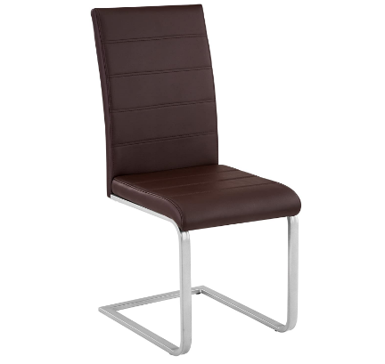 Set of 2 Faux Leather Dining Chairs with Ergonomic Backrest