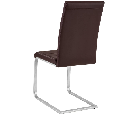 Set of 2 Faux Leather Dining Chairs with Ergonomic Backrest
