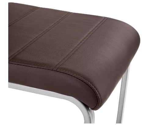 Set of 2 Faux Leather Dining Chairs with Ergonomic Backrest