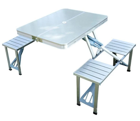Stylish Portable Aluminum Picnic Table Chair Set