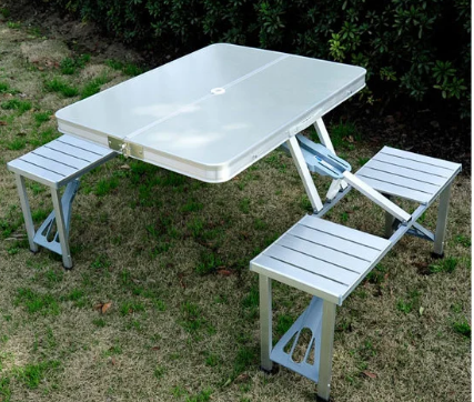 Stylish Portable Aluminum Picnic Table Chair Set