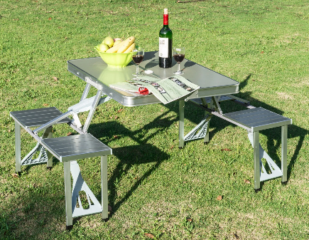 Stylish Portable Aluminum Picnic Table Chair Set