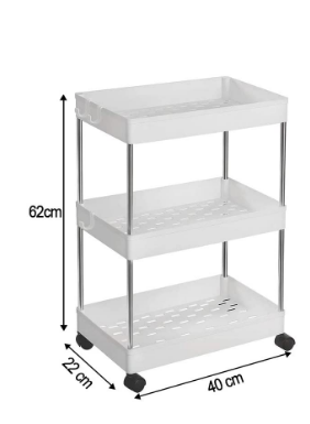 Multipurpose Rolling Cart 3 Tier Kitchen Trolley