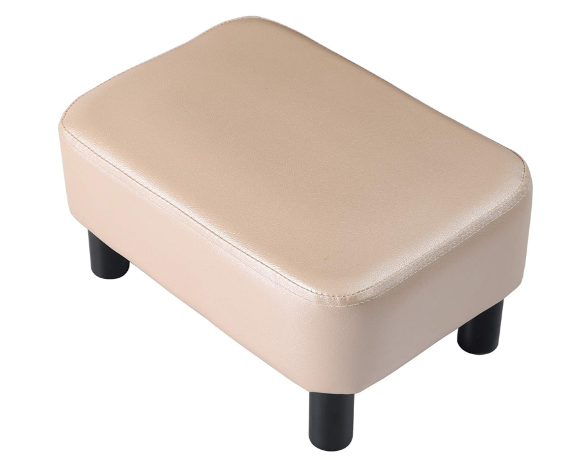 Modern House Rectangular Leather Stool with Padded Seat
