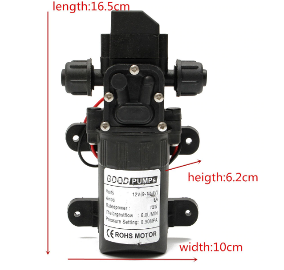 DC 12V 130PSI High-Pressure Diaphragm Water Pump Self Priming Automatic Switch for RV, Boat, and Home Use 6L/Min