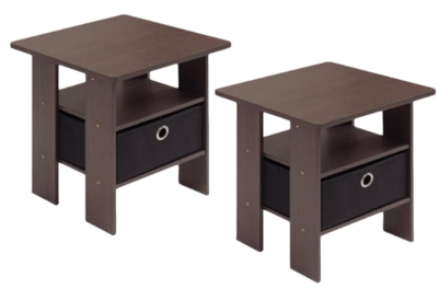 Sturdy End Table Side Table Nightstand with Bin Drawer