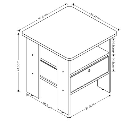Sturdy End Table Side Table Nightstand with Bin Drawer