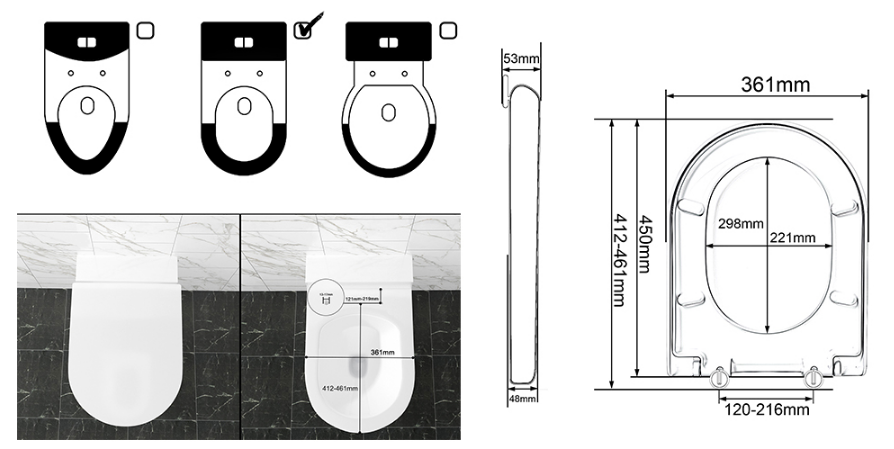 Soft System Lid Cover Close Toilet Seat