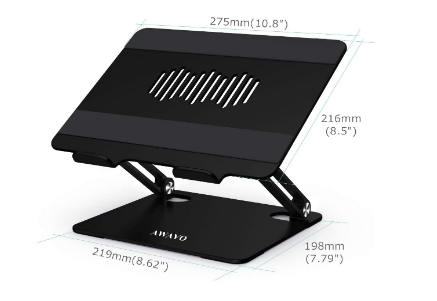 Ergonomic Aluminum Adjustable Laptop Stand – Portable Laptop Holder with Heat Vent for Improved Cooling and Comfort
