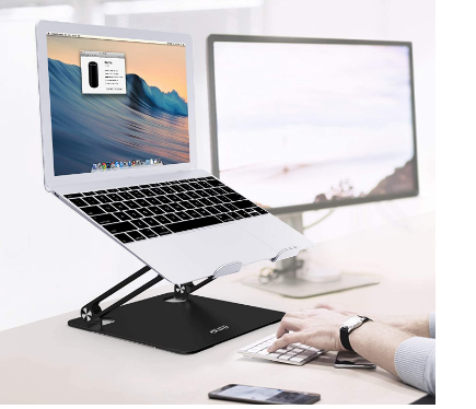 Ergonomic Aluminum Adjustable Laptop Stand – Portable Laptop Holder with Heat Vent for Improved Cooling and Comfort