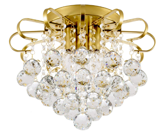 Elegant Crystal Chandelier Ceiling Lights with 3 E14 Bulb Sockets