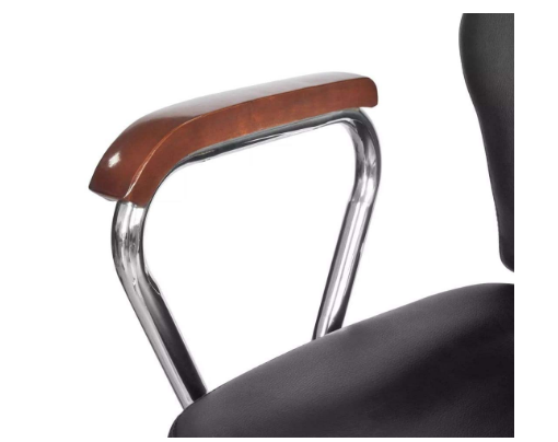 Chrome-Plated Hairdressing Chair, Iron Frame with Faux Leather Cover