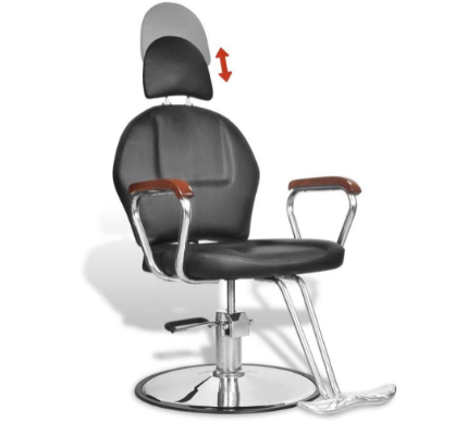 Chrome-Plated Hairdressing Chair, Iron Frame with Faux Leather Cover