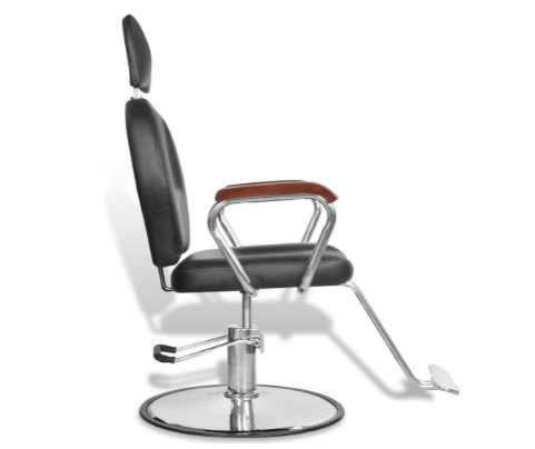 Chrome-Plated Hairdressing Chair, Iron Frame with Faux Leather Cover