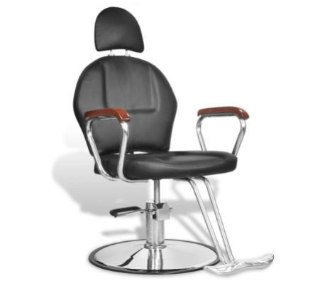 Chrome Plated Iron Frame Faux Leather Cover Hairdressing Chair