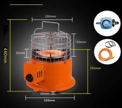 Portable Table Top Gas Patio Heater with Propane Gas Regulator [orange]