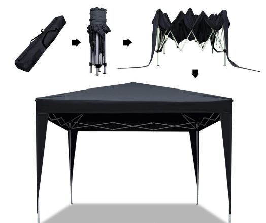 Foldable 3x3m Gazebo Marquee Tent Waterproof with 4 Side Panels and Carry Bag for Outdoor Events, Parties, and Camping