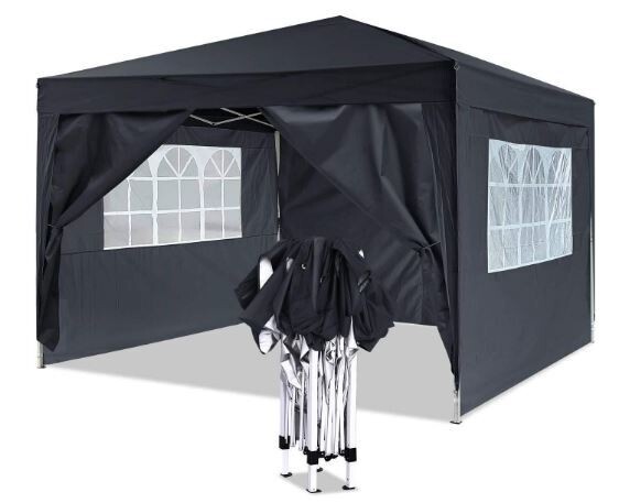Foldable 3 x 3 m Gazebo Marquee Tent Waterproof 4 Side Panels and Carry Bag