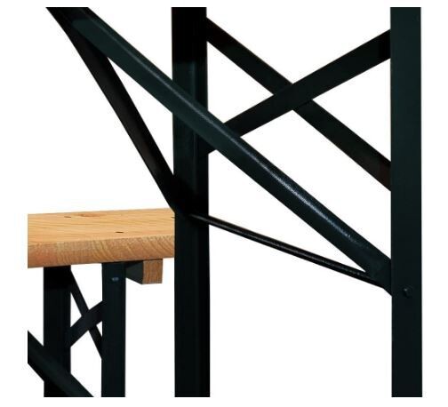 Foldable Dining Furniture with Parasol Hole, Wooden Table and Bench Set for Outdoor Patio