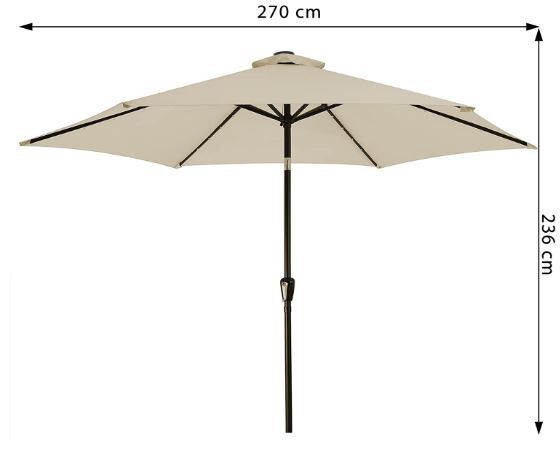 LED Solar Powered Parasol Umbrella with Tilt Function