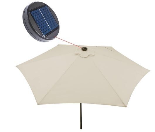 LED Solar Powered Parasol Umbrella with Tilt Function