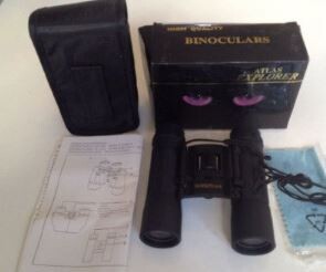 Hawk Eye 10 x 25 Binoculars Atlas Explorer with Carrying Purse and Strap for Outdoor Adventures and Travel