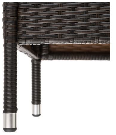 Outdoor Rattan Bench with Table, Cushions