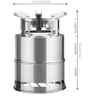 Outdoor Cooking Picnic Stainless Steel Wood Stove