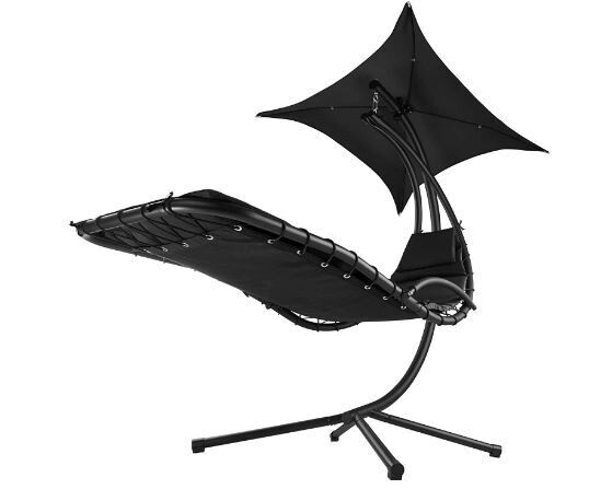 Hanging Lounger with Frame and Sun Canopy, UV Protection for Outdoor Relaxation and Comfort