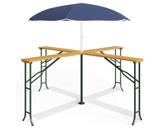 High Folding Beer Table with Parasol Stand for Outdoor Events and Gatherings