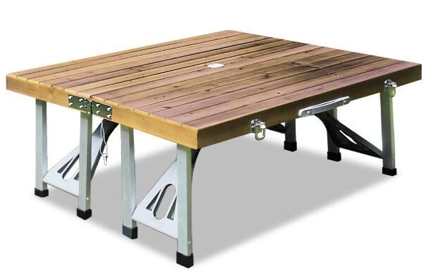 Foldable Aluminium Camping Table Suitcase with Chairs, Portable Outdoor Picnic Set