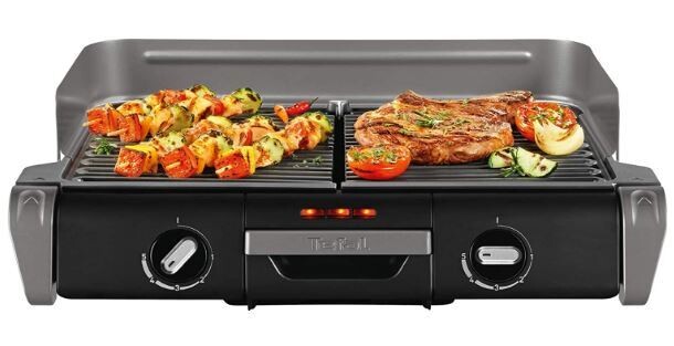 BBQ Electric Grill with 2 Separately Adjustable Thermostats