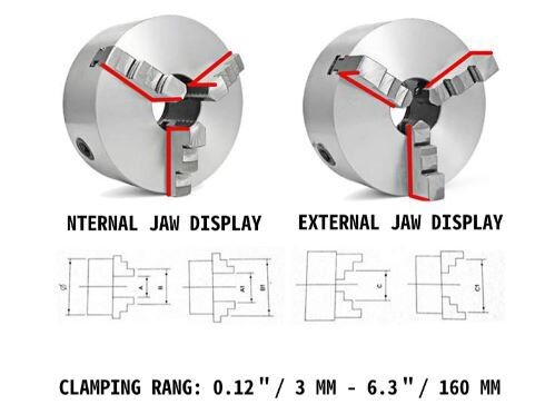 Jaw Chuck 160mm Diameter, Three-Jaw for Precision Clamping and Metalworking Applications