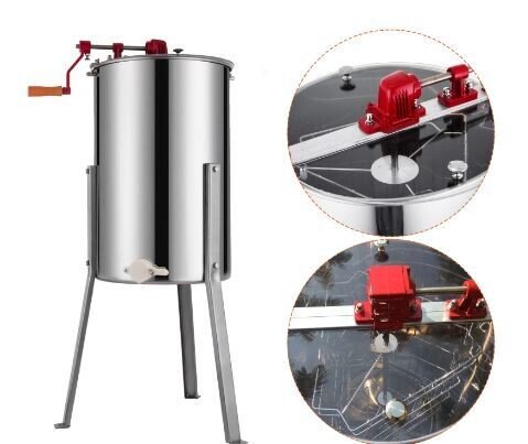 Large 3 Frame Stainless Steel Manual Honey Extractor