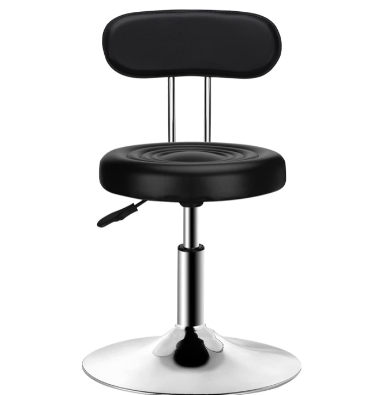 Round Bar Salon Stool Backrest Adjustable Height