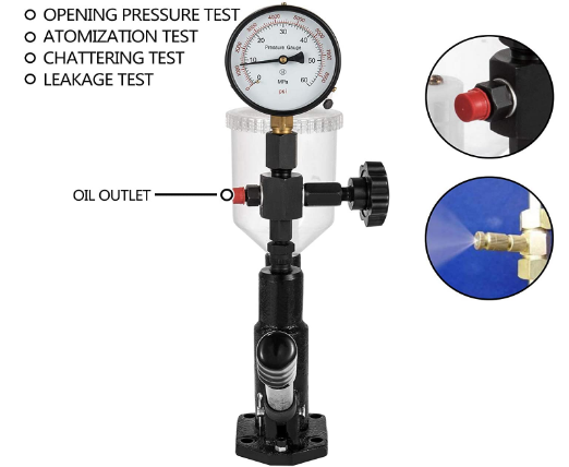 Diesel Engine 600 Bar Injector Tester with 0.8L Fuel Pressure Gauge – Diagnostic Tool for Fuel System Testing