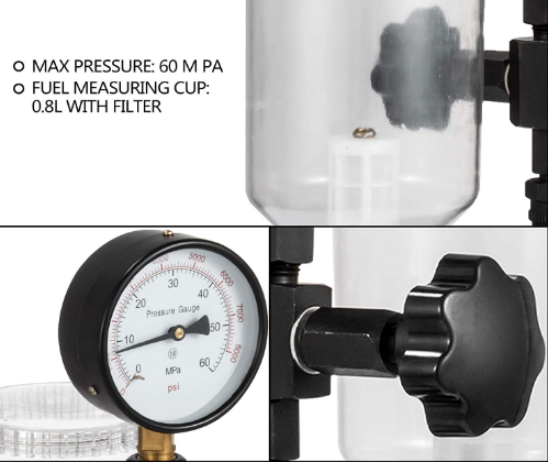 Diesel Engine 600 Bar Injector Tester with 0.8L Fuel Pressure Gauge – Diagnostic Tool for Fuel System Testing