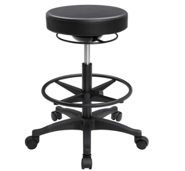 Ergonomic Work Stool with 360° Swivel – Adjustable Height and Footrest for Comfort and Versatility in Home or Office Use