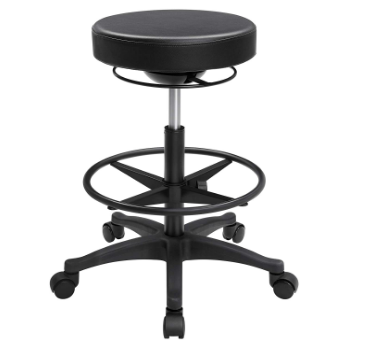 Ergonomic Work Stool, 360° Swivel Chair,with Adjustable Footrest